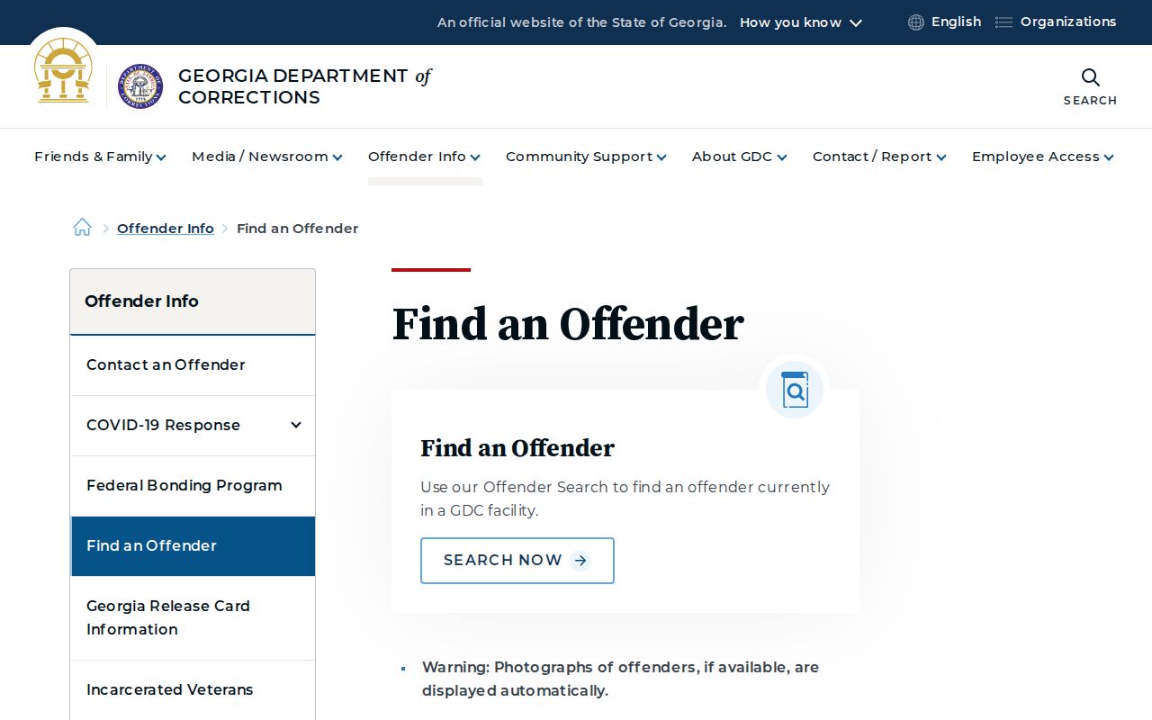 Tift County projected release date GDC offender search